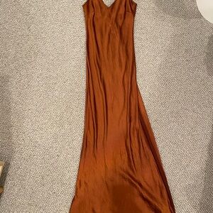 Elegant Rust Maxi Dress